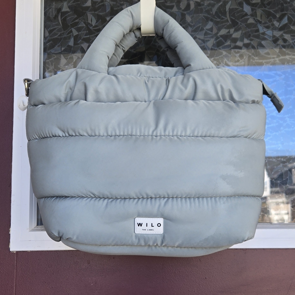 WILO Light Gray Quilted Puffer Tote for Women
